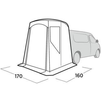Easy Camp Heckzelt Krossbu Mini (grau, für Mini-Vans, Modell 2025)